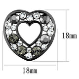 IP Light Black  (IP Gun) Stainless Steel Earrings with Top Grade Crystal  in Multi Color