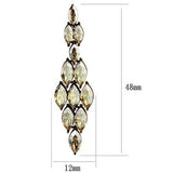 IP Coffee light Stainless Steel Earrings with Top Grade Crystal  in Champagne