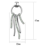 High polished (no plating) Stainless Steel Earrings with Top Grade Crystal  in Peridot