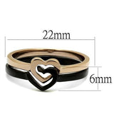 IP Rose Gold+ IP Black (Ion Plating) Stainless Steel Ring with No Stone