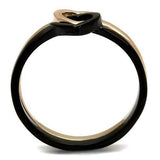 IP Rose Gold+ IP Black (Ion Plating) Stainless Steel Ring with No Stone