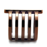 IP Coffee light Stainless Steel Ring with Top Grade Crystal  in Light Coffee