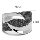 Two Tone IP Light Black (IP Gun) Stainless Steel Ring with No Stone