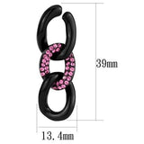 IP Black(Ion Plating) Stainless Steel Earrings with Top Grade Crystal  in Light Peach