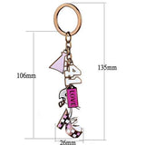 IP Coffee light Stainless Steel Key Ring with Epoxy  in Multi Color