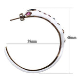 IP Coffee light Stainless Steel Earrings with Top Grade Crystal  in Multi Color