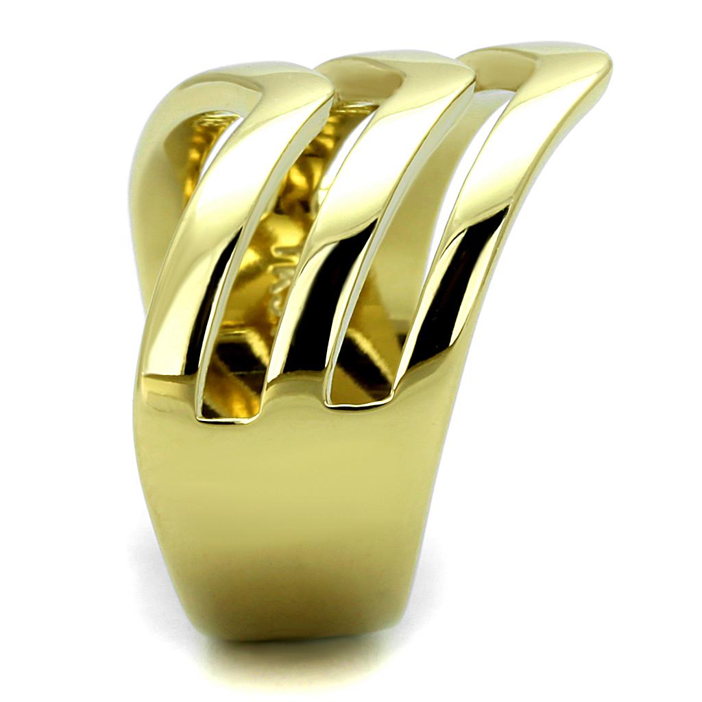 IP Gold(Ion Plating) Stainless Steel Ring with No Stone
