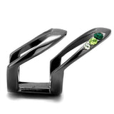 IP Light Black  (IP Gun) Stainless Steel Ring with Top Grade Crystal  in Multi Color