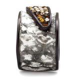 IP Dark Brown (IP coffee) Stainless Steel Ring with Top Grade Crystal  in Multi Color