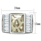 No Plating Stainless Steel Ring with AAA Grade CZ  in Clear