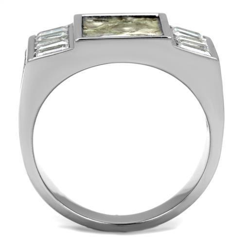 No Plating Stainless Steel Ring with AAA Grade CZ  in Clear