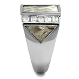 No Plating Stainless Steel Ring with AAA Grade CZ  in Clear