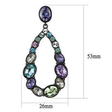 IP Light Black  (IP Gun) Stainless Steel Earrings with AAA Grade CZ  in Multi Color
