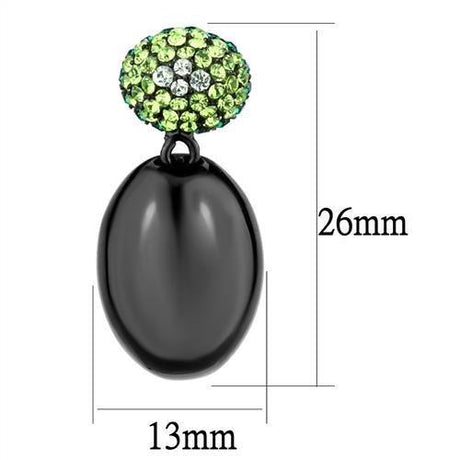IP Black(Ion Plating) Stainless Steel Earrings with Top Grade Crystal  in Multi Color