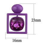 No Plating Stainless Steel Earrings with Top Grade Crystal  in Fuchsia