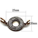 IP Coffee light Stainless Steel Bangle with AAA Grade CZ  in Clear