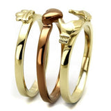 IP Gold & IP Light Brown (IP Light coffee) Stainless Steel Ring with No Stone
