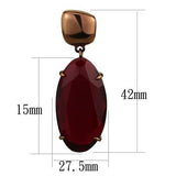 IP Coffee light Stainless Steel Earrings with Synthetic Synthetic Glass in Siam
