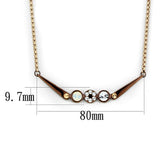 IP Rose Gold & IP light Coffee Stainless Steel Necklace with Top Grade Crystal  in Multi Color