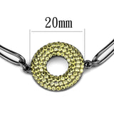 IP Light Black  (IP Gun) Stainless Steel Bangle with AAA Grade CZ  in Topaz
