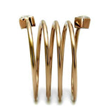 IP Rose Gold(Ion Plating) Stainless Steel Ring with AAA Grade CZ  in Clear