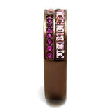 IP Coffee light Stainless Steel Ring with Top Grade Crystal  in Multi Color