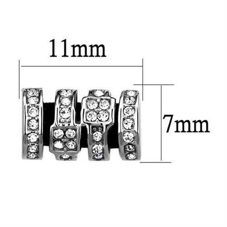 High polished (no plating) Stainless Steel Earrings with Top Grade Crystal  in Clear