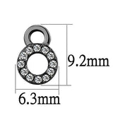 IP Light Black  (IP Gun) Stainless Steel Earrings with Top Grade Crystal  in Clear