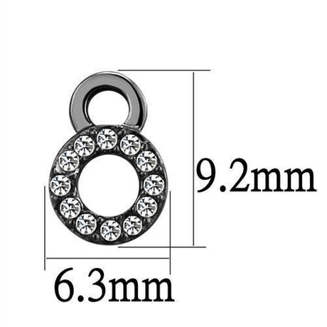 IP Light Black  (IP Gun) Stainless Steel Earrings with Top Grade Crystal  in Clear