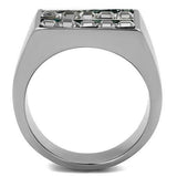 High polished (no plating) Stainless Steel Ring with Leather  in Assorted