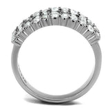 High polished (no plating) Stainless Steel Ring with AAA Grade CZ  in Clear
