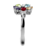 High polished (no plating) Stainless Steel Ring with AAA Grade CZ  in Multi Color