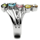Stainless Steel, AAA CZ , Multi Color - TK2876