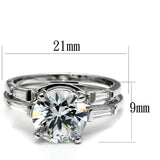 High polished (no plating) Stainless Steel Ring with AAA Grade CZ  in Clear