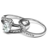 High polished (no plating) Stainless Steel Ring with AAA Grade CZ  in Clear