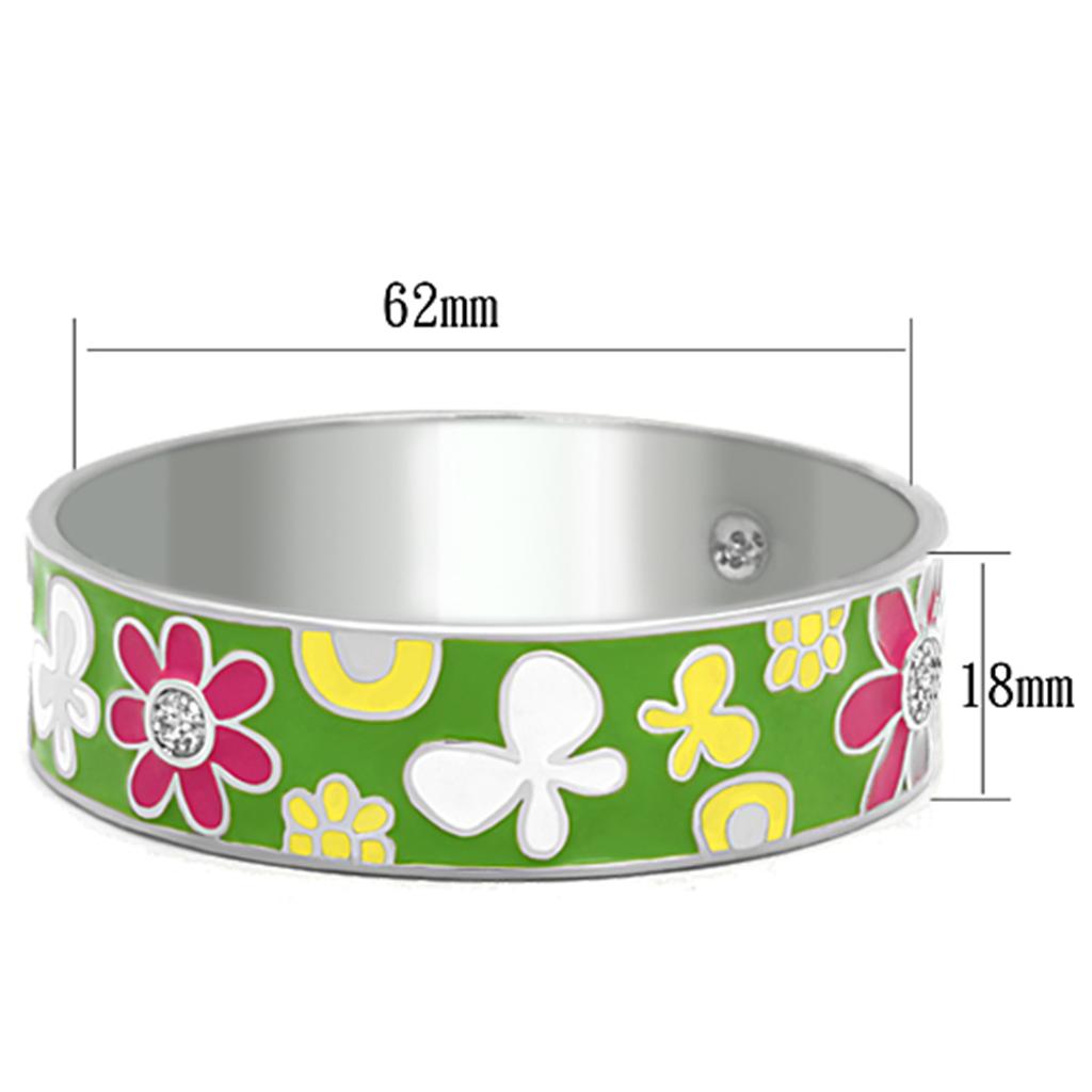 High polished (no plating) Stainless Steel Bangle with Epoxy  in Multi Color