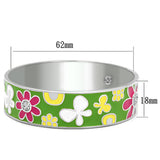 High polished (no plating) Stainless Steel Bangle with Epoxy  in Multi Color