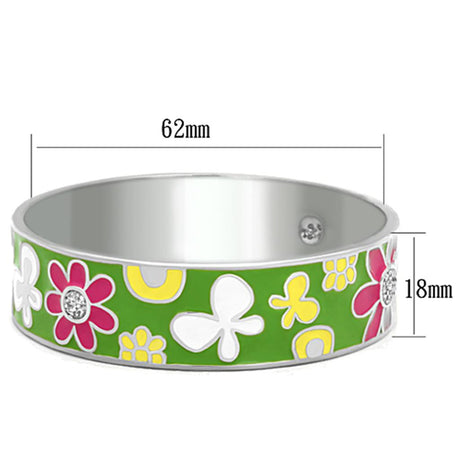 High polished (no plating) Stainless Steel Bangle with Epoxy  in Multi Color