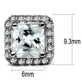 High polished (no plating) Stainless Steel Earrings with AAA Grade CZ  in Clear