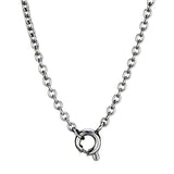 High polished (no plating) Stainless Steel Necklace with AAA Grade CZ  in Clear