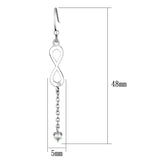 High polished (no plating) Stainless Steel Earrings with AAA Grade CZ  in Clear