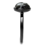 IP Light Black  (IP Gun) Stainless Steel Ring with Semi-Precious Hematite in Multi Color