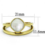 IP Gold(Ion Plating) Stainless Steel Ring with Precious Stone Conch in White