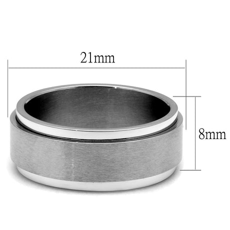High polished (no plating) Stainless Steel Ring with No Stone