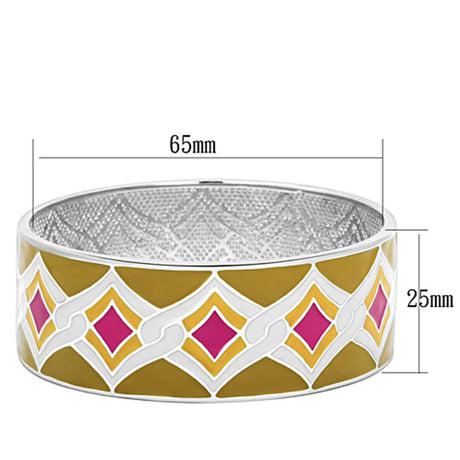 High polished (no plating) Stainless Steel Bangle with Epoxy  in Multi Color