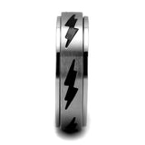 High polished (no plating) Stainless Steel Ring with Epoxy  in Jet