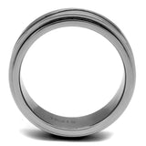 High polished (no plating) Stainless Steel Ring with Epoxy  in Jet