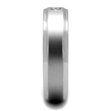 High polished (no plating) Stainless Steel Ring with AAA Grade CZ  in Clear