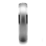 High polished (no plating) Stainless Steel Ring with AAA Grade CZ  in Clear