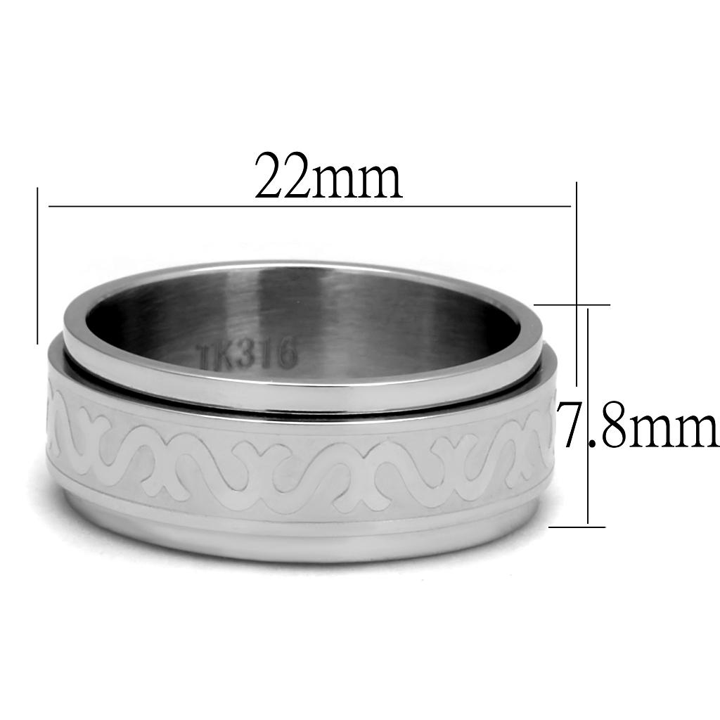 High polished (no plating) Stainless Steel Ring with No Stone